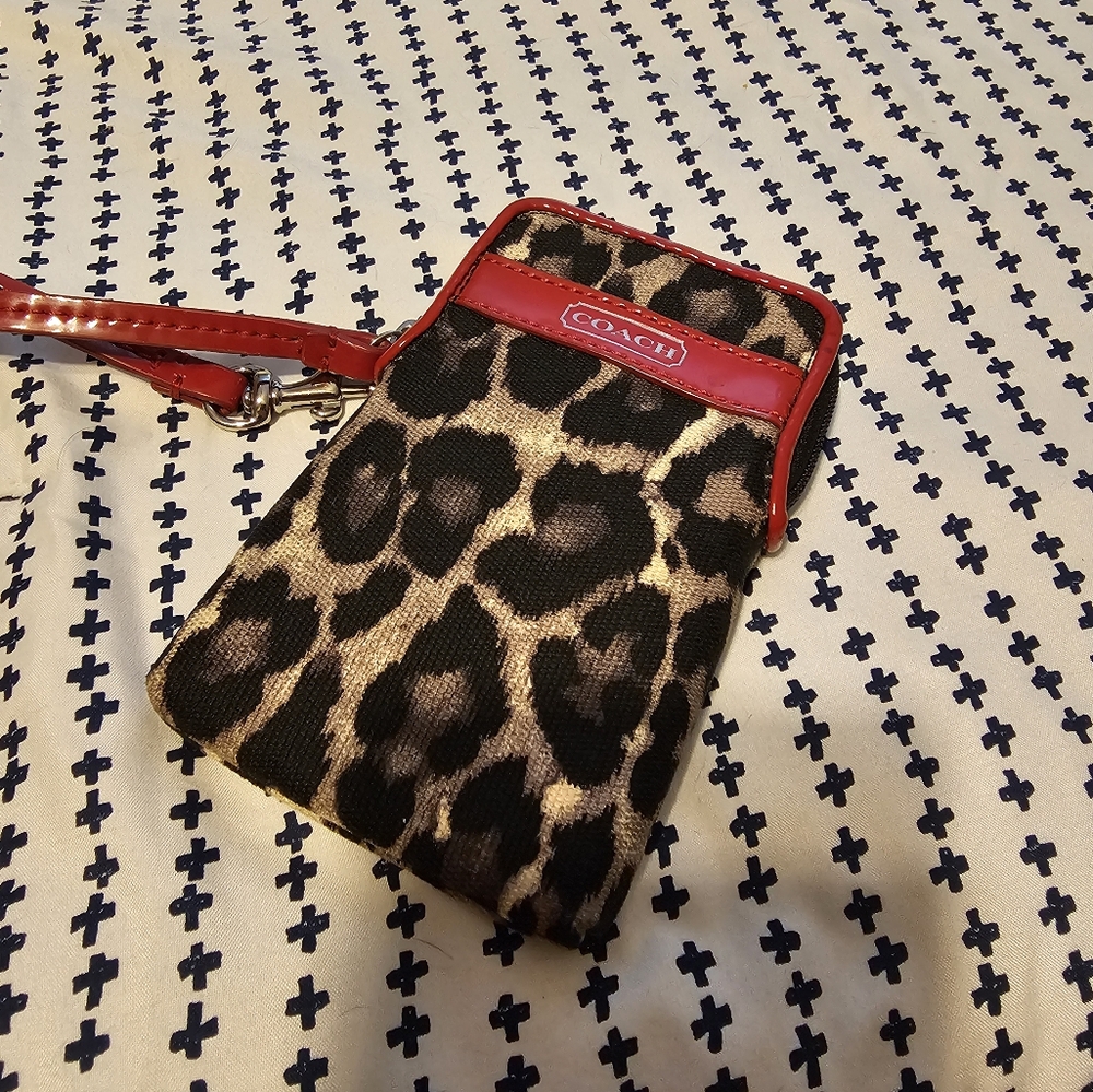 Coach Leopard Print Wristlet
